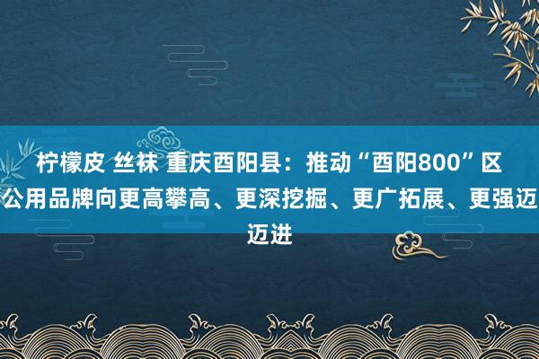 柠檬皮 丝袜 重庆酉阳县：推动“酉阳800”区域公用品牌向更高攀高、更深挖掘、更广拓展、更强迈进