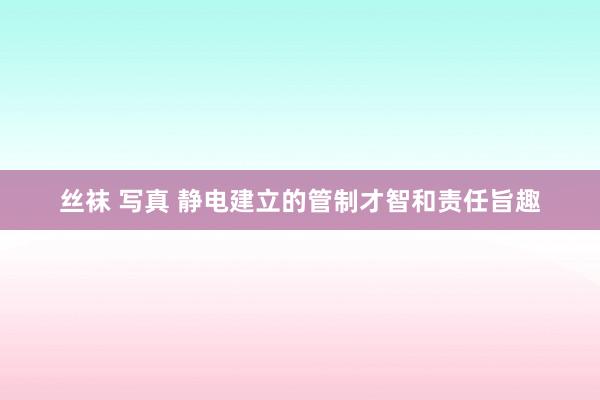 丝袜 写真 静电建立的管制才智和责任旨趣