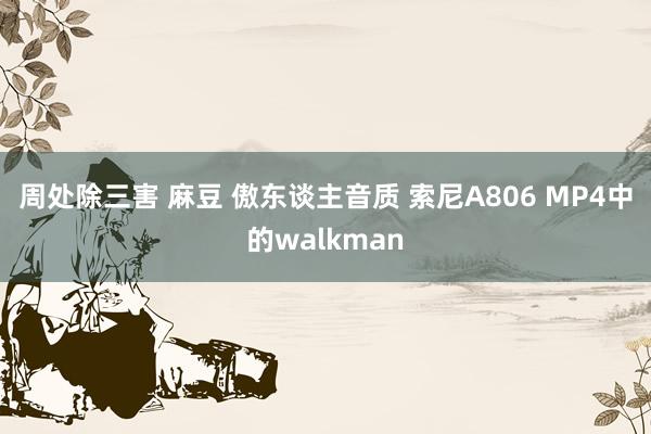 周处除三害 麻豆 傲东谈主音质 索尼A806 MP4中的walkman