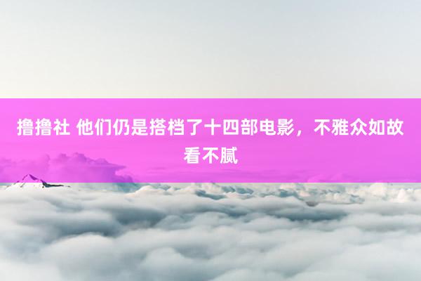 撸撸社 他们仍是搭档了十四部电影，不雅众如故看不腻