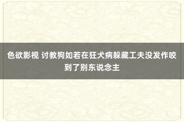 色欲影视 讨教狗如若在狂犬病躲藏工夫没发作咬到了别东说念主